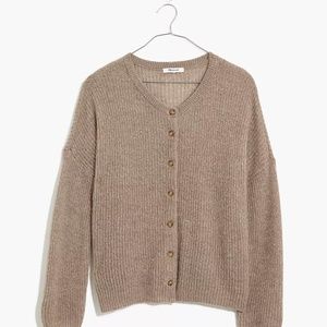 NWT Rare Madewell Bellaire Cardigan Sweater Small - Heather Mink/Brown